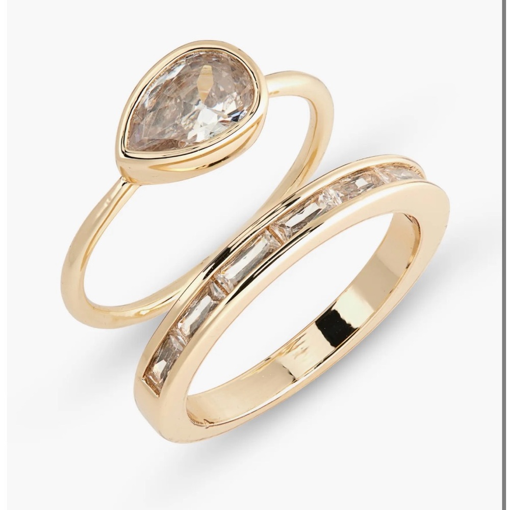 Nordstrom 2-Piece Pear & Channel CZ Ring Set